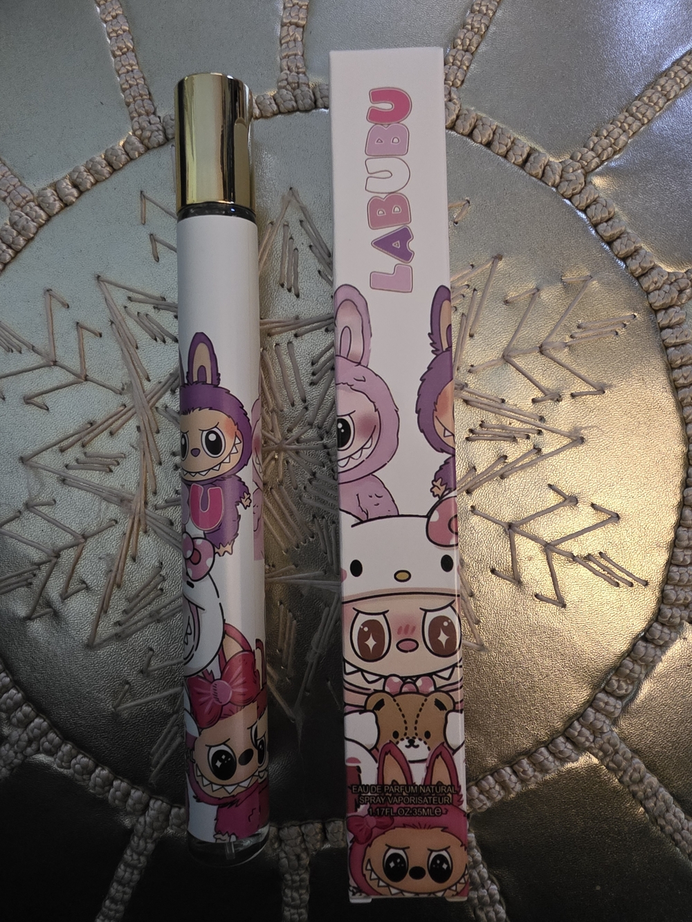 Labubu Character Perfume - White & Pink Cartoon Design